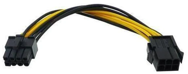 Alt view image 8 of 8 - 1Pack Graphics Card 6 Pin to 8 Pin PCIe Adapter Power Cable (GPU Video Graphics Card Power Cable)