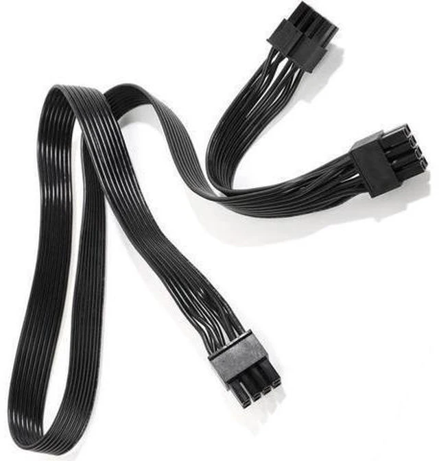Alt view image 8 of 8 - PSU CPU 8 Pin to Dual 8 (4+4) Pin EPS Cable Male to Male CPU Power Cable for Seasonic Focus Prime ROG Thor Strix Modular Power Supply (70cm+15cm)