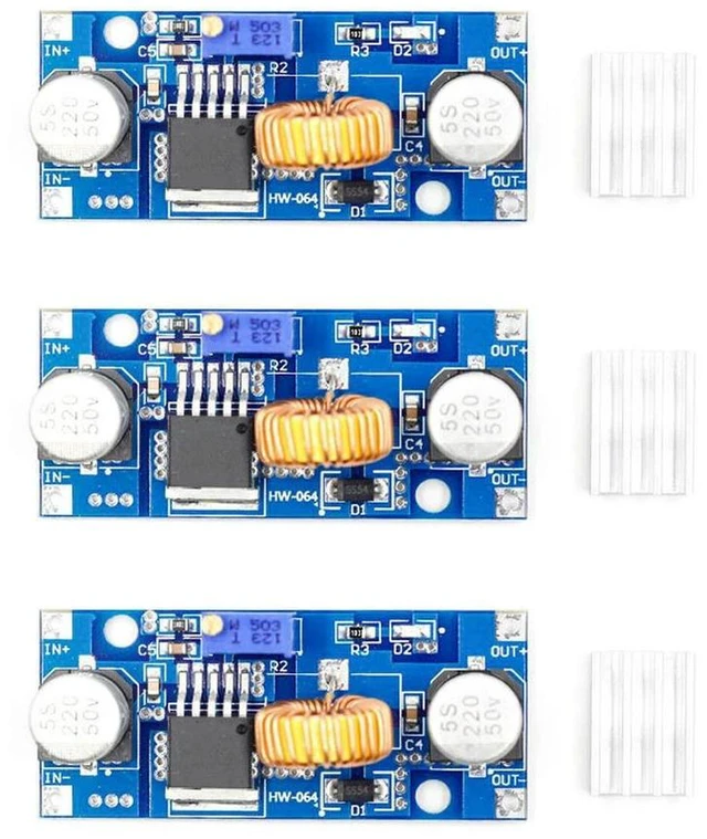 Alt view image 4 of 9 - XL4015 DC-DC 4-38V to 1.25-36V Buck Power Supply Module 5A Step Down Adjustable Power Module LED Lithium Charger With Heat Sink