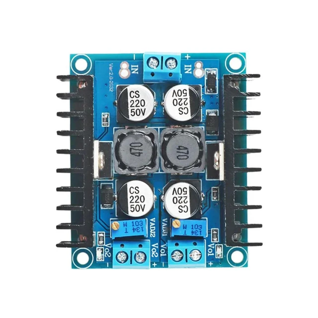 Alt view image 6 of 9 - DC5-40V to DC1.25-35V Dual Output Adjustable Step Down Power Supply Module 20W Buck Stabilization Power Supply Board LM2596S