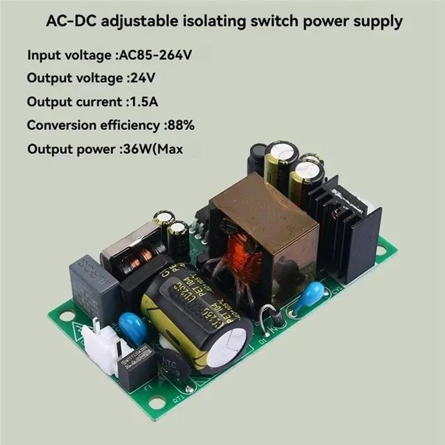 Alt view image 5 of 6 - AC-DC To DC Switching Power Supply Board 220V To 24V 1.5A Module AC85-264V 36W Voltage Regulator Power Board