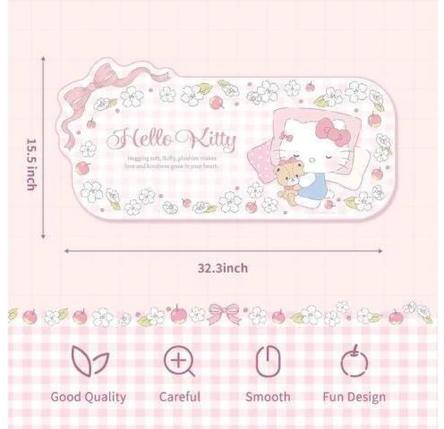 Alt view image 9 of 14 - Kawaii Anime Mouse Pad - Cute Gaming Desk Mat With Bowknot Edge, Non-Slip Waterproof for Keyboard, Large Extended for Office Gaming - FlowerCat