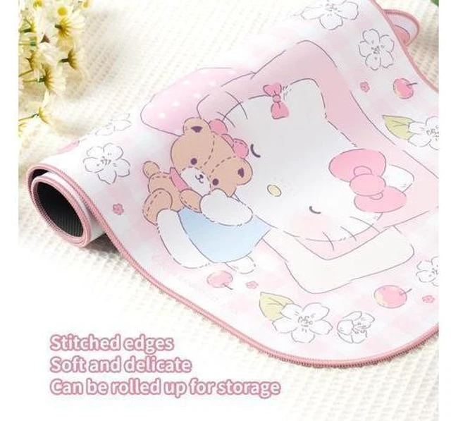 Alt view image 11 of 14 - Kawaii Anime Mouse Pad - Cute Gaming Desk Mat With Bowknot Edge, Non-Slip Waterproof for Keyboard, Large Extended for Office Gaming - FlowerCat
