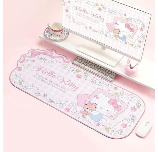 Alt view image 14 of 14 - Kawaii Anime Mouse Pad - Cute Gaming Desk Mat With Bowknot Edge, Non-Slip Waterproof for Keyboard, Large Extended for Office Gaming - FlowerCat