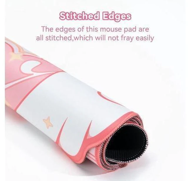 Alt view image 12 of 14 - GeekShare Large Gaming Mouse Pad Kawaii Pink Non-Slip Rubber Back Mouse Pad Big Waterproof Desk Mat for Keyboard and Mouse Perfect for Gaming,or Home Office Work - Star WingsSuper Dense Cloth