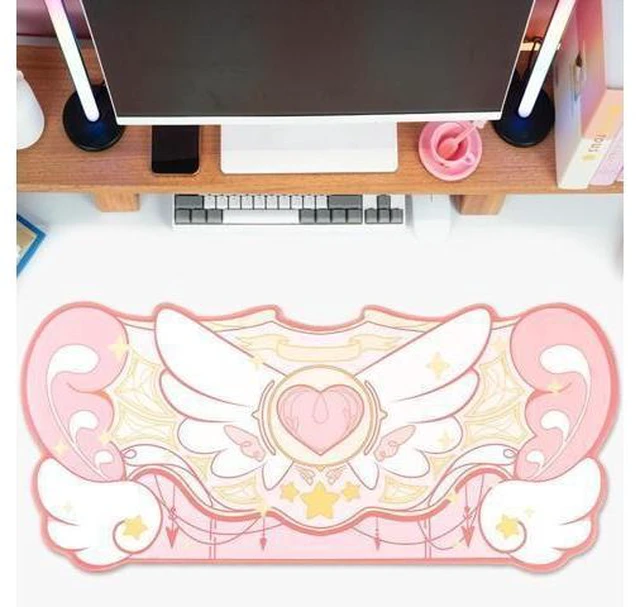 Alt view image 13 of 14 - GeekShare Large Gaming Mouse Pad Kawaii Pink Non-Slip Rubber Back Mouse Pad Big Waterproof Desk Mat for Keyboard and Mouse Perfect for Gaming,or Home Office Work - Star WingsSuper Dense Cloth