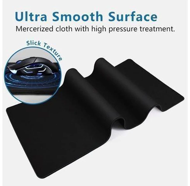 Alt view image 10 of 14 - Large Mouse Pad- 31x12 in. XL Mousepad Keyboard Pad with Stitched Edges, Uitra-Smooth Mouse Mat & Non-Slip Rubber Base, Gaming Mouse Pad for Gamer, Office & Home, Black