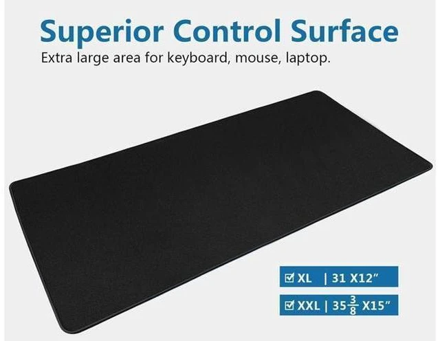 Alt view image 14 of 14 - Large Mouse Pad- 31x12 in. XL Mousepad Keyboard Pad with Stitched Edges, Uitra-Smooth Mouse Mat & Non-Slip Rubber Base, Gaming Mouse Pad for Gamer, Office & Home, Black