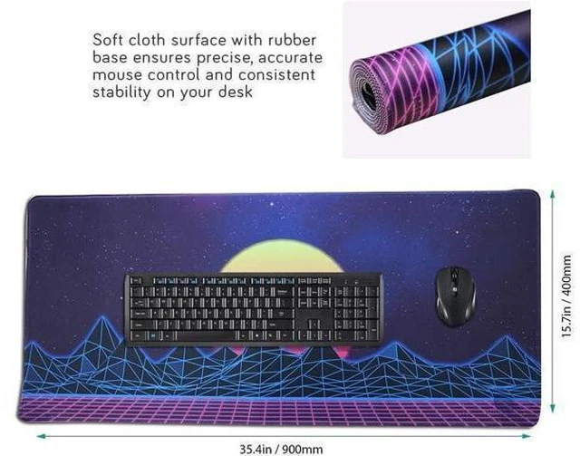 Alt view image 10 of 14 - Large Gaming Mouse Pad Extended XXL Desk Pad & Non-Slip Rubber Mat for Mice and Keyboard with Stitched Edges 90x40 zisesun011