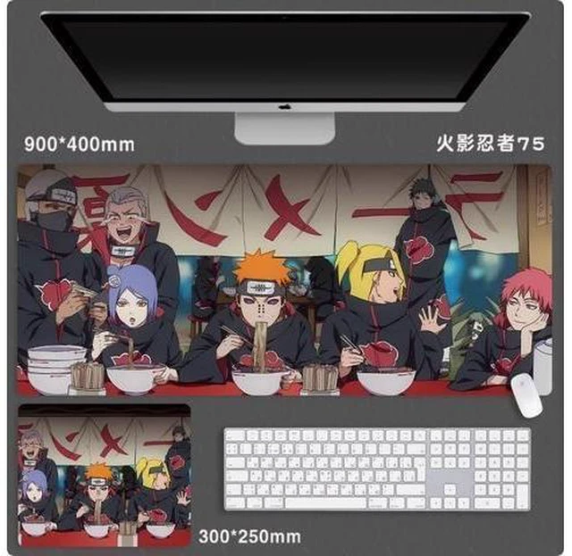 Alt view image 4 of 6 - Anime NARUTO mouse pad Extended Gaming Mouse Pad with Stitched Edges, Large Mouse pad with Non-Slip Rubber Base for Work & Gaming, Office & Home 800*300mm