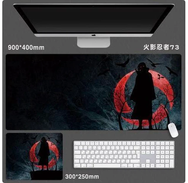Alt view image 4 of 6 - Anime NARUTO mouse pad Extended Gaming Mouse Pad with Stitched Edges, Large Mouse pad with Non-Slip Rubber Base for Work & Gaming, Office & Home 800*300mm