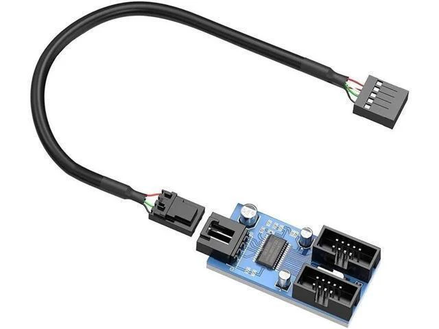 Alt view image 7 of 12 - Motherboard USB 2.0 9pin Header 1 to 4 Exteon Hub Splitter Adapter - Converter MB USB 2.0 Female to 4 Female - 30CM Cable USB 9-pin Internal Cable 9 pin Connector Adapter Port Multiplier
