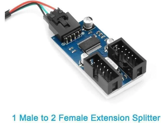 Alt view image 9 of 12 - Motherboard USB 2.0 9pin Header 1 to 4 Exteon Hub Splitter Adapter - Converter MB USB 2.0 Female to 4 Female - 30CM Cable USB 9-pin Internal Cable 9 pin Connector Adapter Port Multiplier