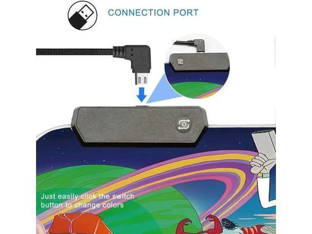 Alt view image 8 of 12 - RGB Gaming Mouse Pad Large - Soft RGB Mouse Mat Oversize Glowing Led Extended Mousepad, USB Powered Computer Keyboard Mouse Pad, Lighted PC Gaming Mouse mat with Non-Slip Rubber Base Waterproof 80x30
