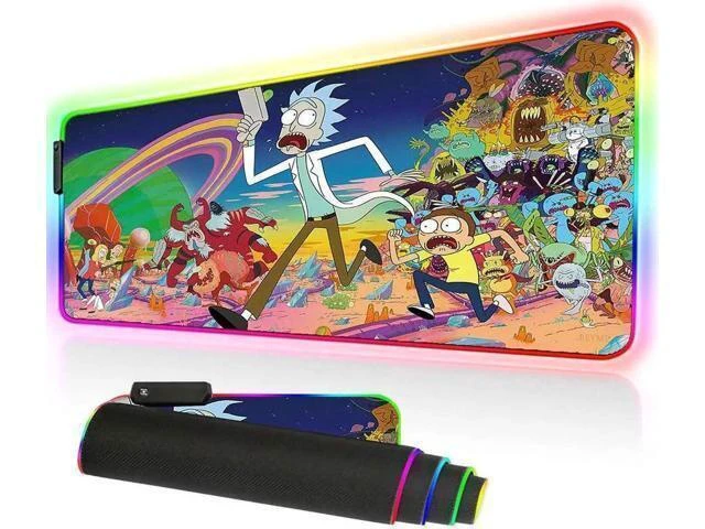 Alt view image 7 of 12 - RGB Gaming Mouse Pad Large - Soft RGB Mouse Mat Oversize Glowing Led Extended Mousepad, USB Powered Computer Keyboard Mouse Pad, Lighted PC Gaming Mouse mat with Non-Slip Rubber Base Waterproof 80x30