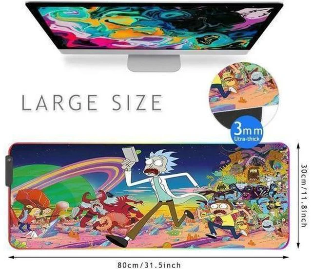 Alt view image 12 of 12 - RGB Gaming Mouse Pad Large - Soft RGB Mouse Mat Oversize Glowing Led Extended Mousepad, USB Powered Computer Keyboard Mouse Pad, Lighted PC Gaming Mouse mat with Non-Slip Rubber Base Waterproof 80x30