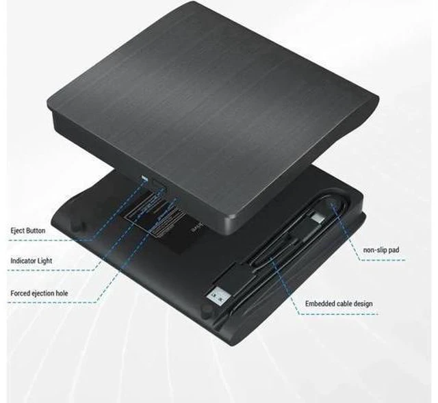Alt view image 10 of 14 - Vszerda External Bluray DVD Drive,USB 3.0 and Type-C Portable 3D Blu-ray DVD Writer Burner, Slim Optical Blu Ray CD DVD Drive Writer Suitable for Windows XP/7/8/10/11 MacOS for PC,Laptop,Desktop, Mac