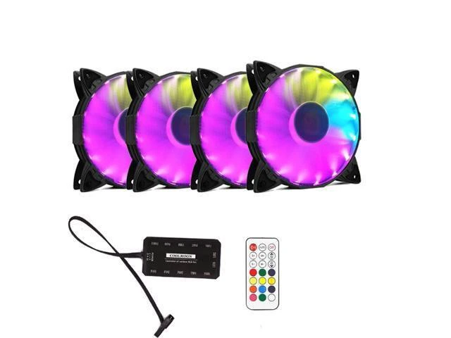 Alt view image 6 of 10 - RGB Case Cooling Fan 12CM Round Shape Desktop Chassis Water Cooling Fan Colorful PC Computer Cooling Fan Cooler RGB controller