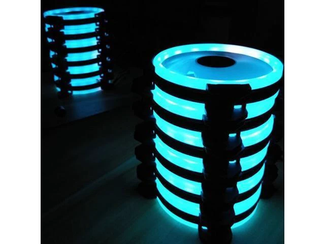 Alt view image 7 of 10 - RGB Case Cooling Fan 12CM Round Shape Desktop Chassis Water Cooling Fan Colorful PC Computer Cooling Fan Cooler RGB controller