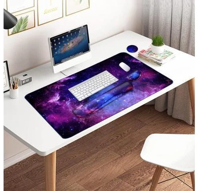 Alt view image 14 of 14 - Large Mouse Pad and Keyboard Wrist Rest, Desk Pad for Keyboard and Mouse, 4-in-1 Large Gaming Mouse Pad with Wrist Support, Desk Mat for Home Office Study Game-Galaxy Fluid
