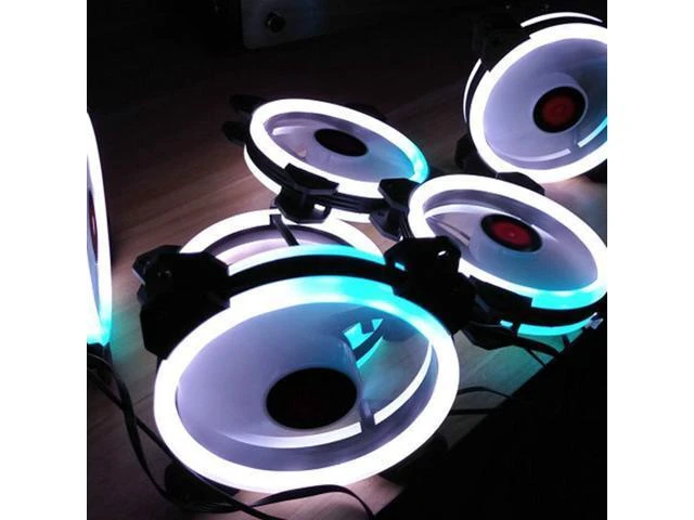 Alt view image 9 of 10 - RGB Case Cooling Fan 12CM Round Shape Desktop Chassis Water Cooling Fan Colorful PC Computer Cooling Fan Cooler RGB controller