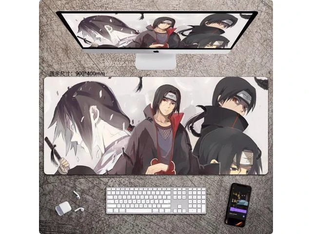 Alt view image 4 of 6 - Anime NARUTO mouse pad Extended Gaming Mouse Pad with Stitched Edges, Large Mouse pad with Non-Slip Rubber Base for Work & Gaming, Office & Home