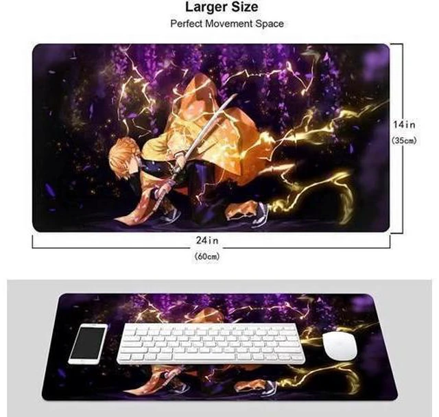 Alt view image 10 of 14 - Large Mouse Pad, Extended Gaming Mousepad Non-Slip Base Keyboard Pad,Desk Mat 24" x 14" in, Anime Mouse Pad