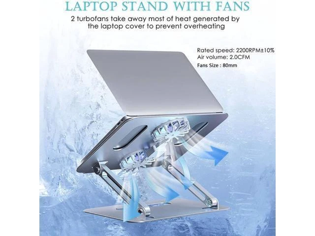 Alt view image 5 of 6 - Laptop Stand, Laptop Cooling Stand with Fan, Computer Laptop Cooler Riser Compatible for 10- 15Inch Notebooks, Tablets