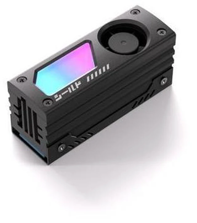 Alt view image 6 of 10 - EZDIY-FAB Shield ARGB M.2 SSD Heatsink with Build-in 20mm PWM Fan, Premium Aluminum Design,5V 3-Pin ARGB Sync, High-Performance SSD Cooler for M.2 2280-Black-1 Pack