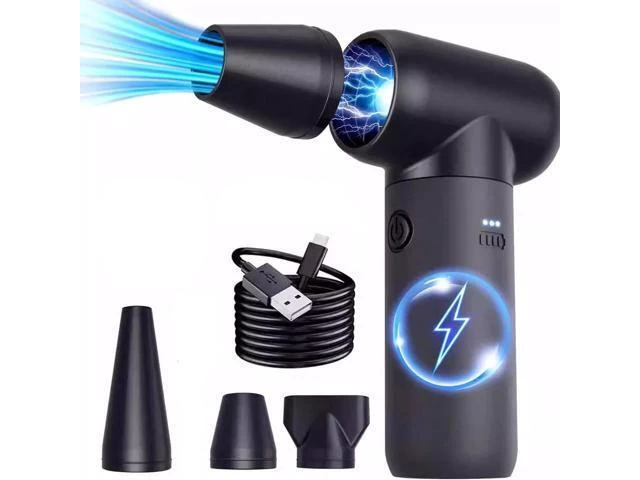 Alt view image 7 of 12 - Violent turbofan handheld small portable wireless charging hair dryer dust collector Violent turbine fan with LED lights