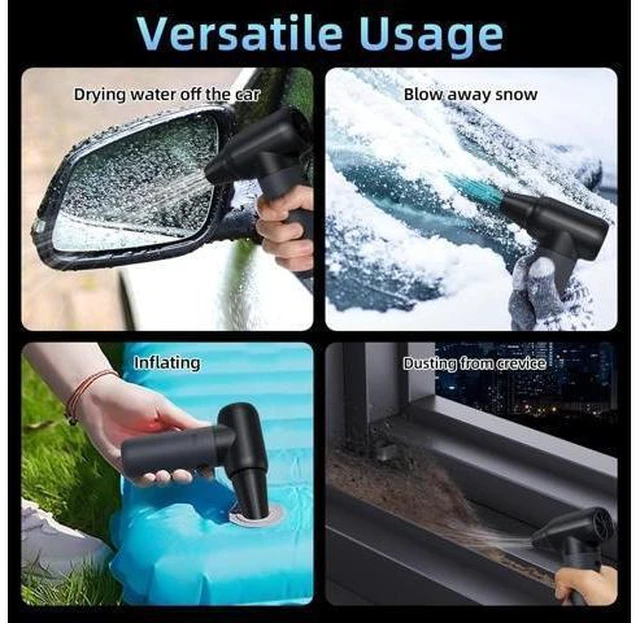 Alt view image 9 of 12 - Violent turbofan handheld small portable wireless charging hair dryer dust collector Violent turbine fan with LED lights