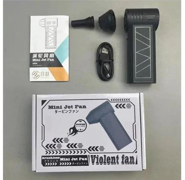 Alt view image 12 of 12 - Violent turbofan handheld small portable wireless charging hair dryer dust collector Violent turbine fan with LED lights