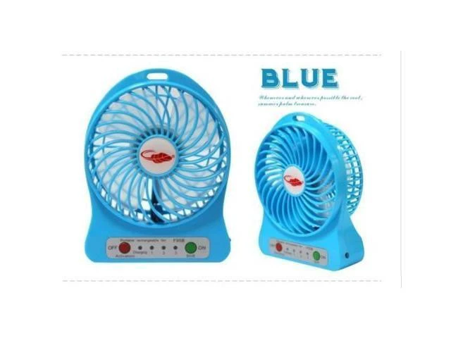 Alt view image 7 of 12 - 4-inch 3 Speeds Portable Mini USB Fan Electric Powered Rechargeable Desktop Fan Battery/ USB Powered Laptop Cooler Cooling Operated Cool Cooler Fan with Rechargeable Battery and USB Charge Cable-Blue