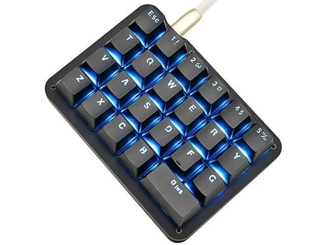Alt view image 5 of 8 - 23 Keys 24 Macro Programmable Settomg Keypad Blue Switch LED Backlight Mechanical Keyboard for Electric Contest Games PC Laptop MAC WIN7 8 10 Outemu Switch(Black Color)