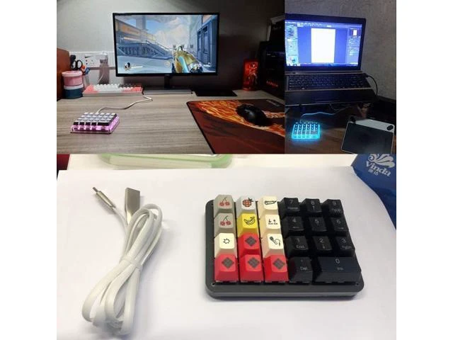 Alt view image 7 of 8 - 23 Keys 24 Macro Programmable Settomg Keypad Blue Switch LED Backlight Mechanical Keyboard for Electric Contest Games PC Laptop MAC WIN7 8 10 Outemu Switch(Black Color)