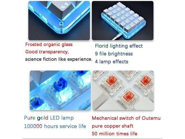 Alt view image 8 of 8 - 23 Keys 24 Macro Programmable Settomg Keypad Blue Switch LED Backlight Mechanical Keyboard for Electric Contest Games PC Laptop MAC WIN7 8 10 Outemu Switch(Black Color)