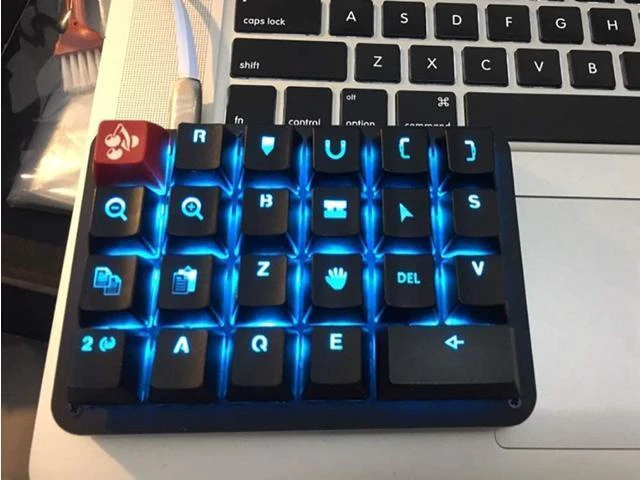 Alt view image 6 of 8 - 23 Keys 24 Macro Programmable Settomg Keypad Blue Switch LED Backlight Mechanical Keyboard for Electric Contest Games PC Laptop MAC WIN7 8 10 Outemu Switch(Black Color)
