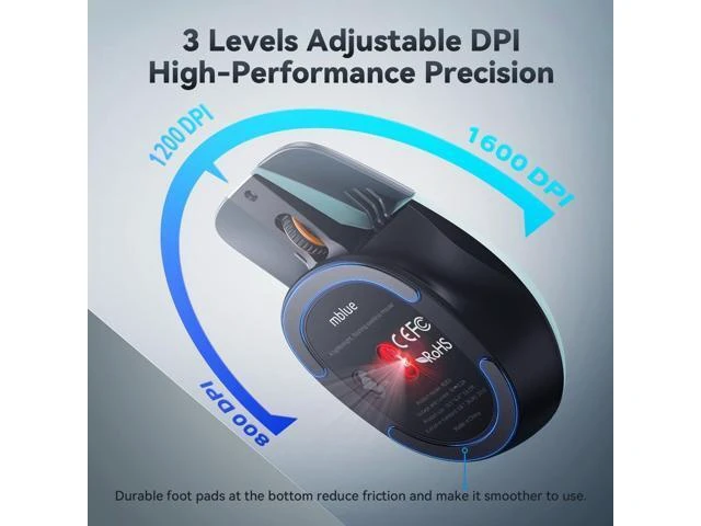 Alt view image 9 of 12 - Type C Wireless Mouse, Lightweight Portable USB C MacBook Wireless Mouse, Dual Mode 2.4G Cordless Mice with Nano USB and Type C Receiver Compatible with PC, Laptop, MacBook and All Type C Devices