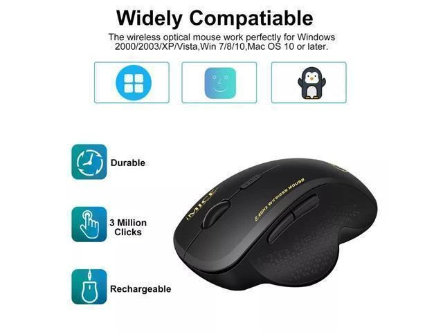 Alt view image 10 of 12 - 2.4GHz Wireless Optical Mice PC Gaming Mouse 6 Buttons & USB Receiver for Laptop