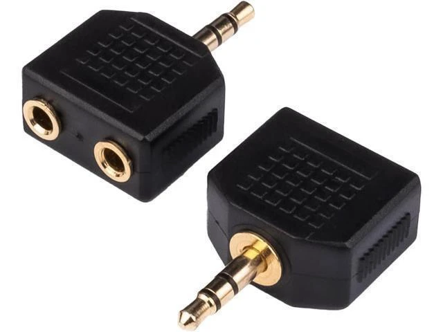 Alt view image 8 of 14 - 2-Pack 3.5mm Headphone Y Splitter Gold Plated 3.5mm 1/8 inch Male to Dual Female Stereo Jack Adapter Converter