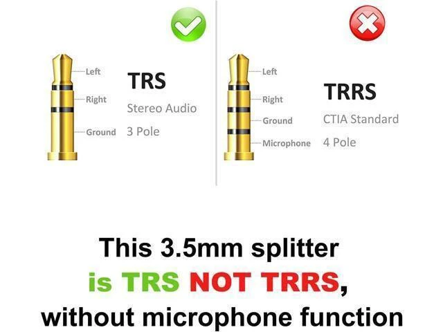 Alt view image 11 of 14 - 2-Pack 3.5mm Headphone Y Splitter Gold Plated 3.5mm 1/8 inch Male to Dual Female Stereo Jack Adapter Converter