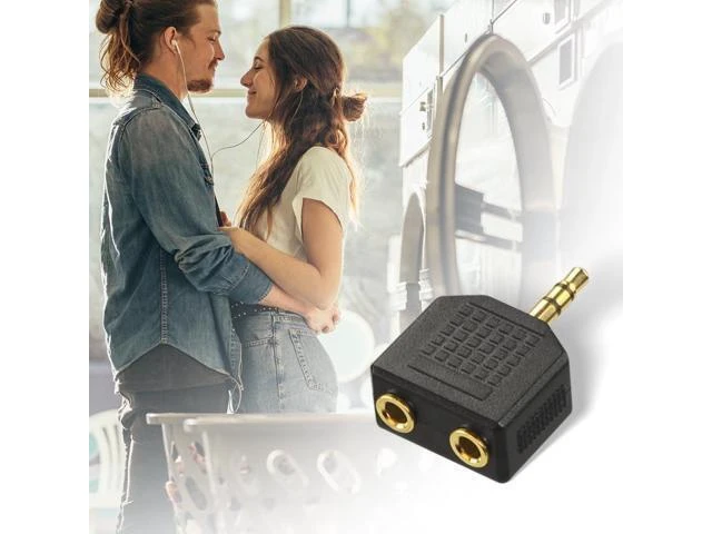 Alt view image 12 of 14 - 2-Pack 3.5mm Headphone Y Splitter Gold Plated 3.5mm 1/8 inch Male to Dual Female Stereo Jack Adapter Converter