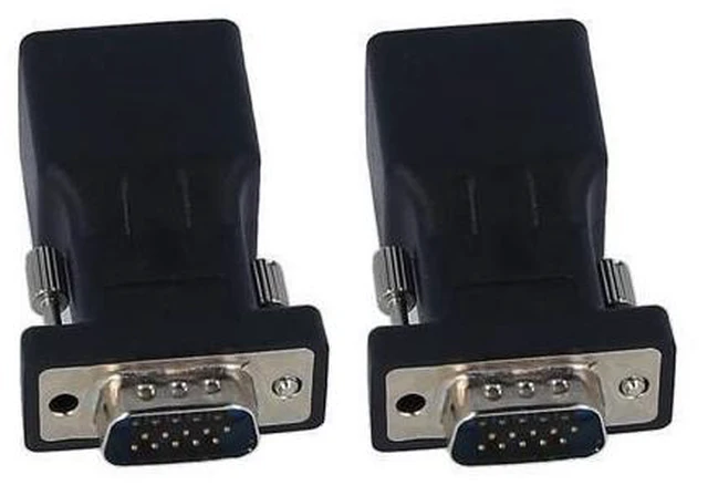 Alt view image 12 of 14 - 2PCS VGA to RJ45 Adapter VGA Male to RJ45 Adapter Ethernet Port Converter CAT5e CAT6 Network Cable Adapter