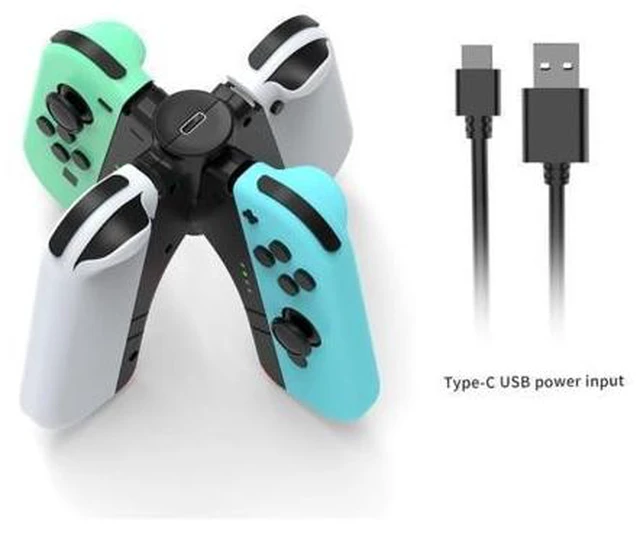 Alt view image 4 of 6 - Charging Station forSwitch/Switch OLED 4 in 1 Controller Charger Console Charging Dock Stand with Type C Charging Cable