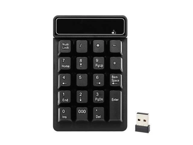 Alt view image 8 of 8 - 2.4Ghz Wireless Numeric Keypad Mechanical Feel Number Pad Keyboard 19 Keys w/ USB Receiver Water-proof for Laptop Desktop PC