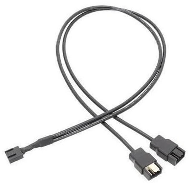 Alt view image 2 of 2 - 2Ways 4PIN Black Mainboard Fan Cable Y Splitter PWM Fan Cable Line Computer PC Fan Power Exteon Cable 1.5m - OEM
