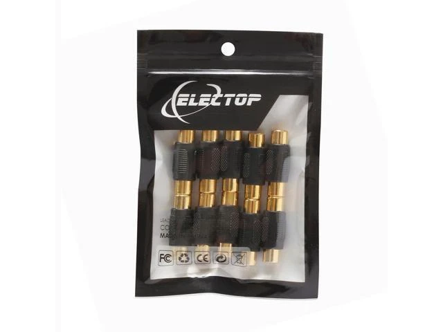 Alt view image 14 of 14 - 10 Pack RCA Female to Female Coupler Audio Video Gold Adapter for Phono Speaker RCA Cable Amplifier