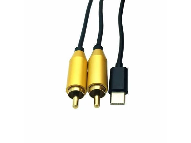 Alt view image 7 of 10 - Type-C to 2 RCA male /female audio jack Cable usb c cord for iPhone Sumsung Xiaomi Speaker Home Theater TV 0.8M