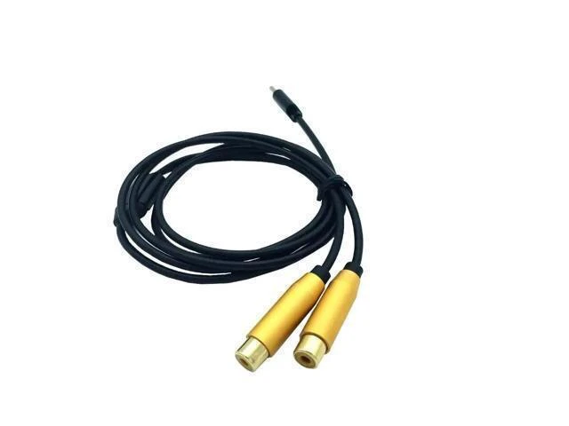 Alt view image 8 of 10 - Type-C to 2 RCA male /female audio jack Cable usb c cord for iPhone Sumsung Xiaomi Speaker Home Theater TV 0.8M
