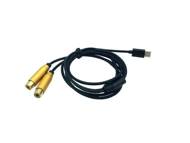 Alt view image 10 of 10 - Type-C to 2 RCA male /female audio jack Cable usb c cord for iPhone Sumsung Xiaomi Speaker Home Theater TV 0.8M